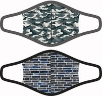 Herbruikbare mondkapjes 10-16 jaar camouflage-wall (set van 2) Top Merken Winkel